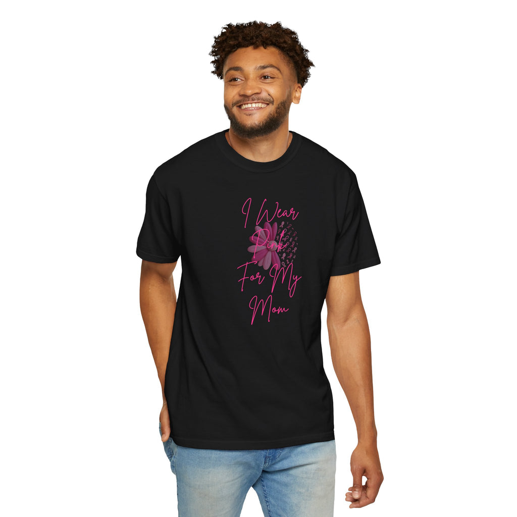 Personalized I Wear Pink For My Shirt | Breast Cancer Awareness T-Shirt | Custom Mom, Nana, Sister, Aunt or Name Pink Ribbon Tee