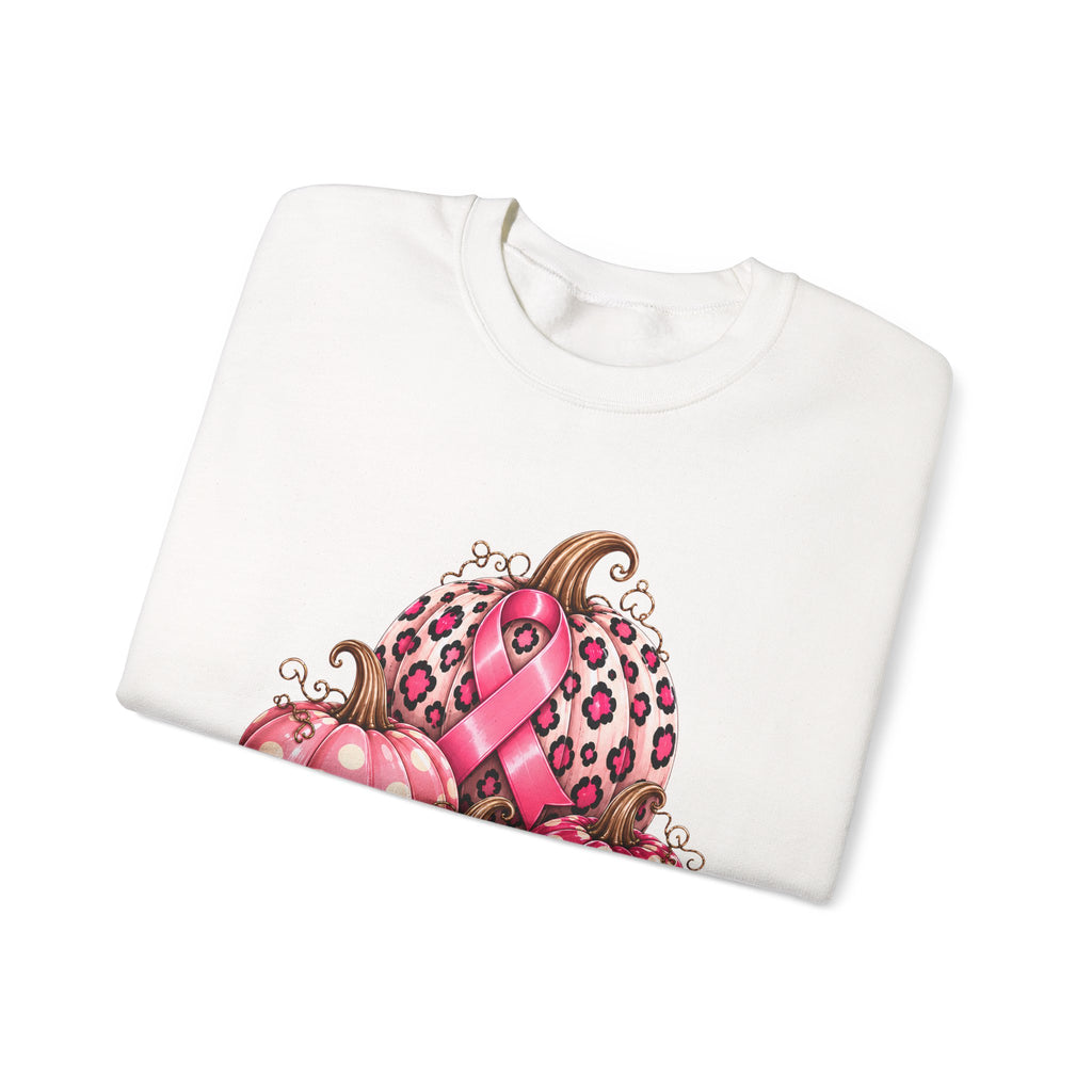 Breast Cancer Awareness Sweatshirt – Pink Leopard Pumpkin Fall Crewneck