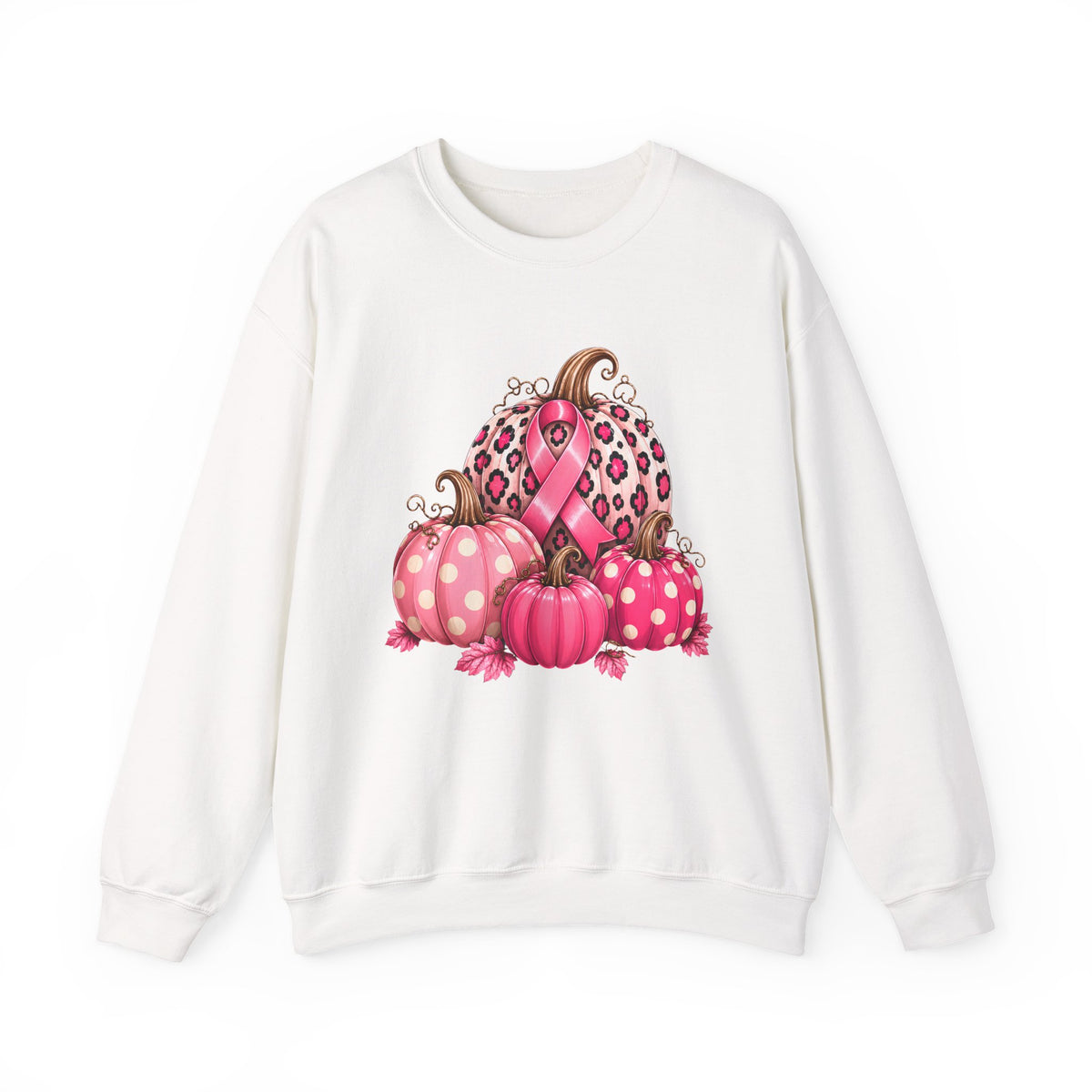 Breast Cancer Awareness Sweatshirt – Pink Leopard Pumpkin Fall Crewneck