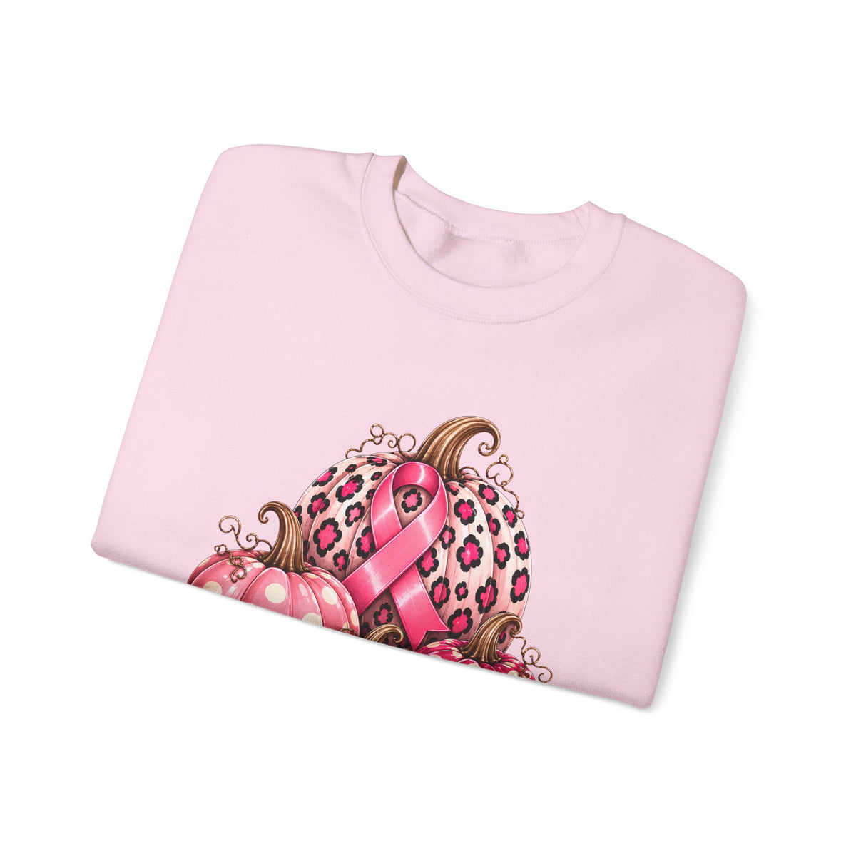 Breast Cancer Awareness Sweatshirt – Pink Leopard Pumpkin Fall Crewneck