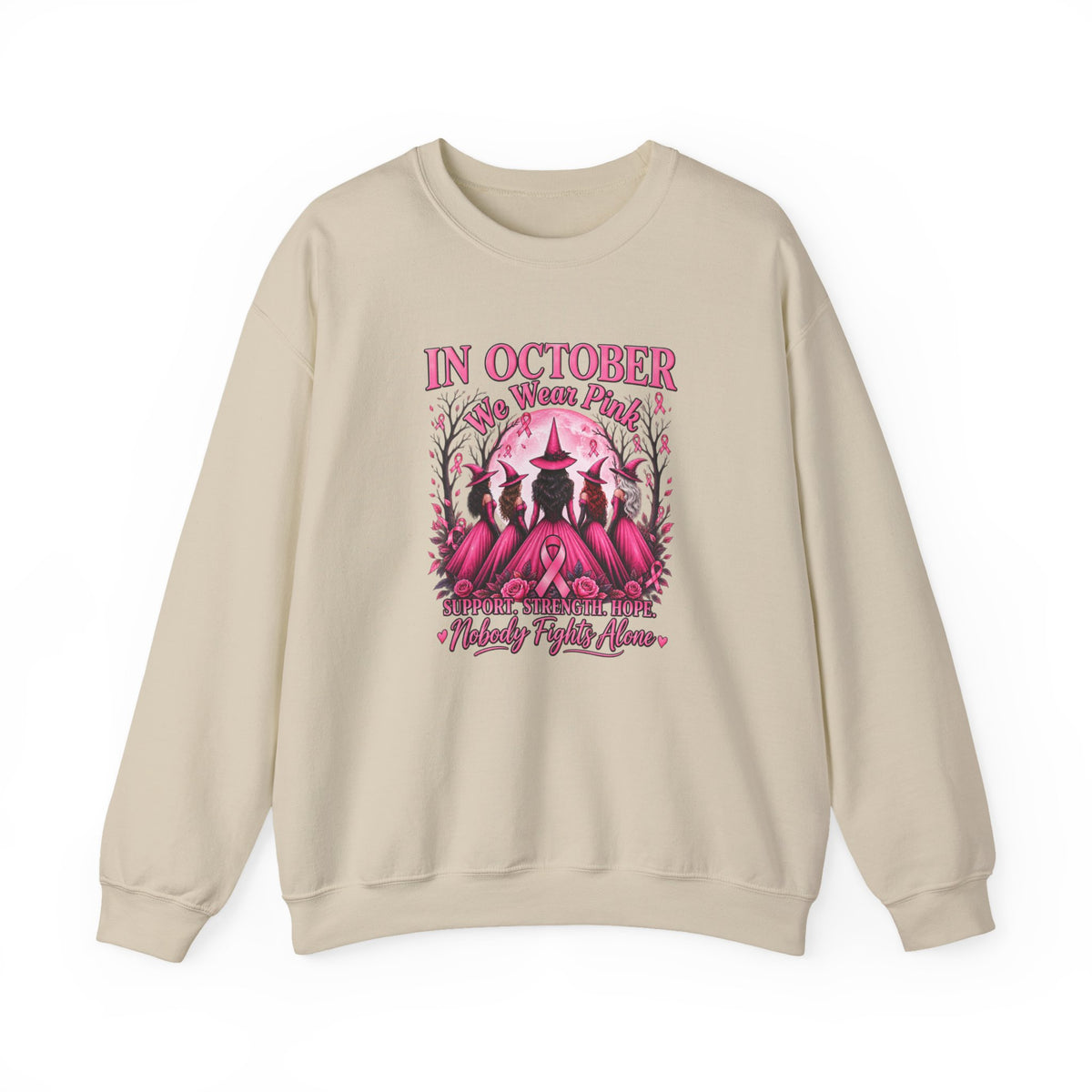 Breast Cancer Awareness Sweatshirt – In October We Wear Pink Witches Crewneck