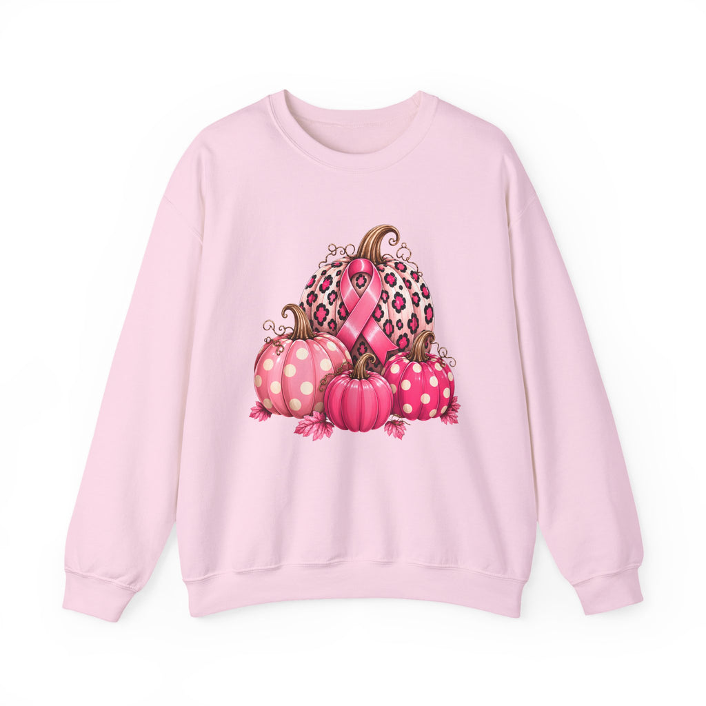 Breast Cancer Awareness Sweatshirt – Pink Leopard Pumpkin Fall Crewneck