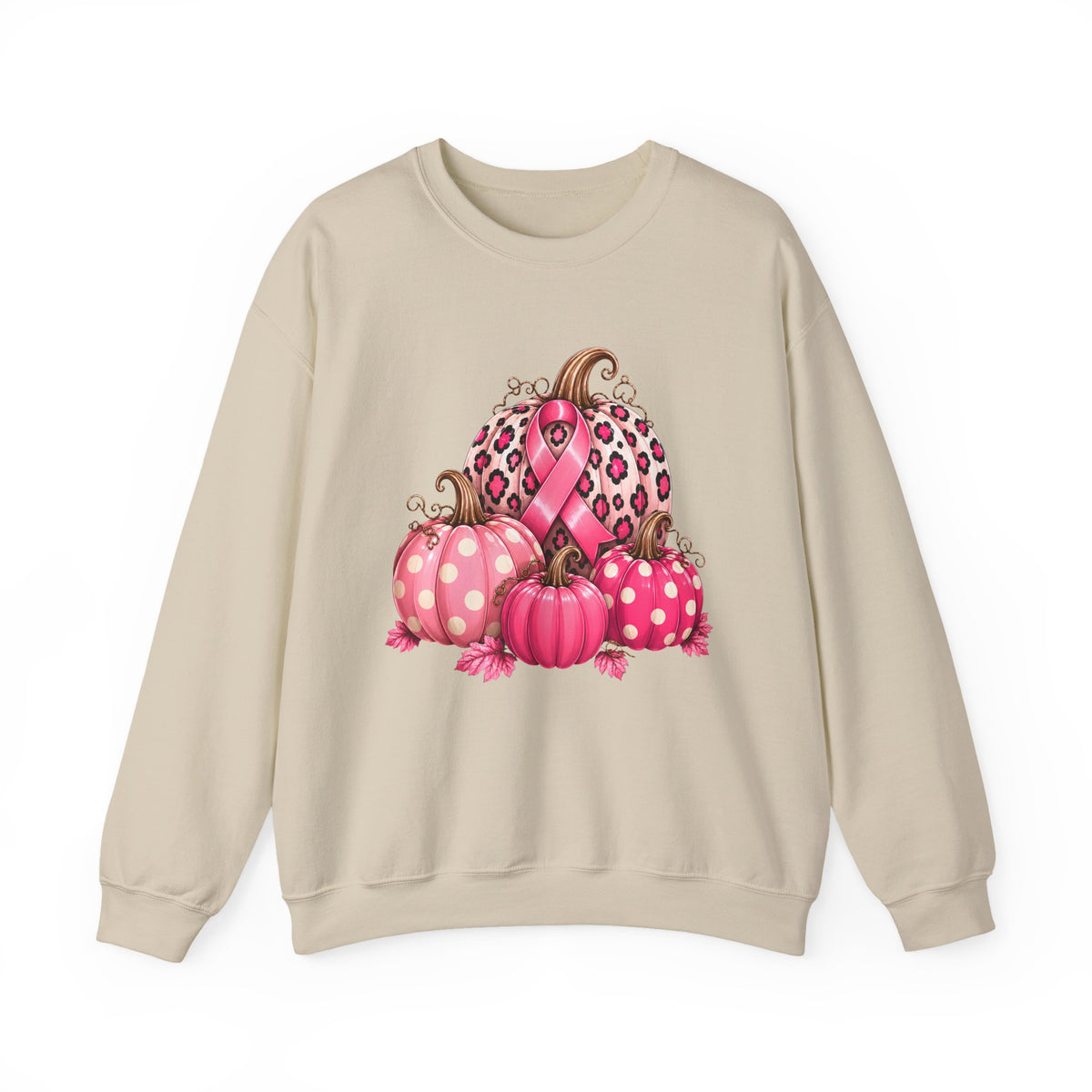 Breast Cancer Awareness Sweatshirt – Pink Leopard Pumpkin Fall Crewneck