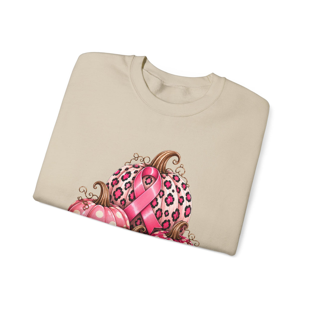 Breast Cancer Awareness Sweatshirt – Pink Leopard Pumpkin Fall Crewneck