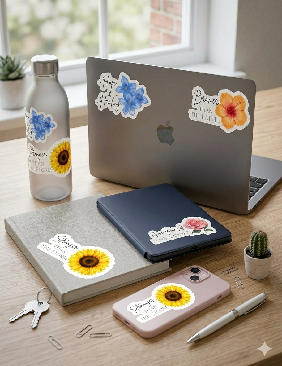 Positive Affirmation Sticker Sheet – Breast Cancer Awareness Vinyl Stickers